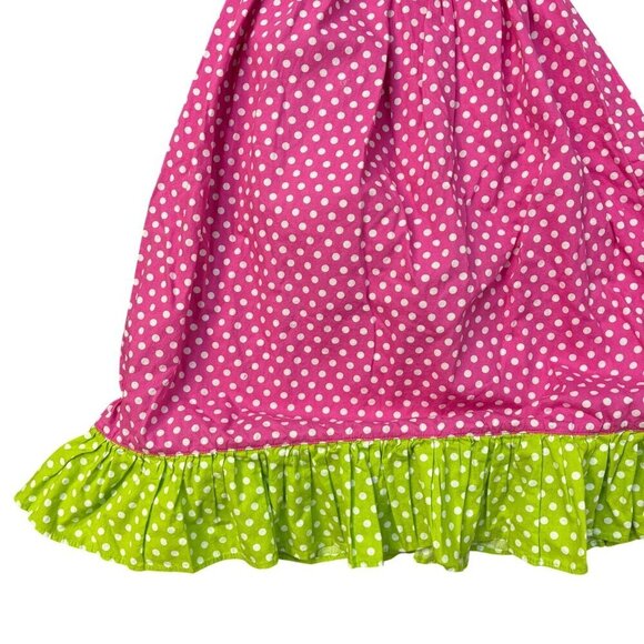 Babeeni Girls Smocked Mermaid Frilly Polka Dot Cotton Dress Size 3 - Picture 7 of 11